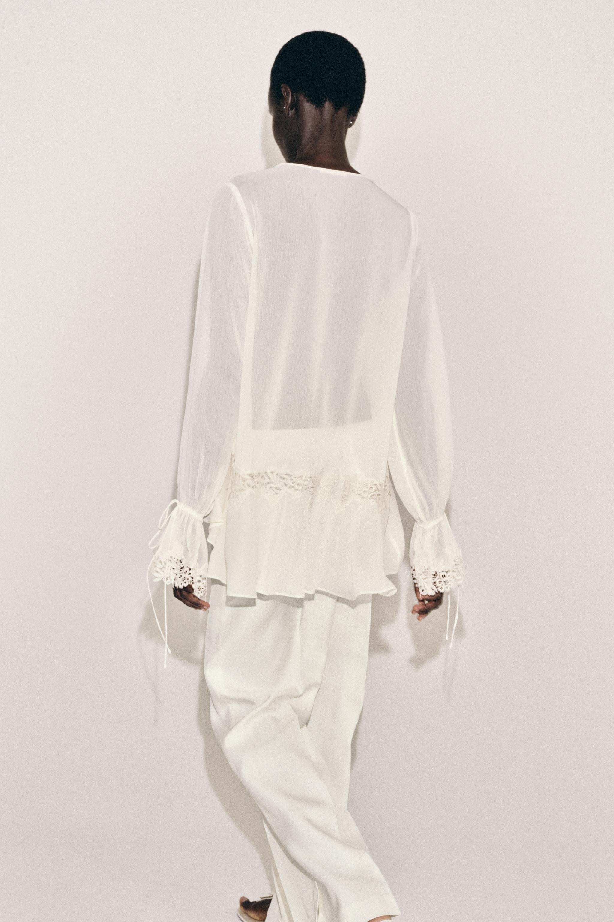 ZW COLLECTION COMBINATION LACE BLOUSE
